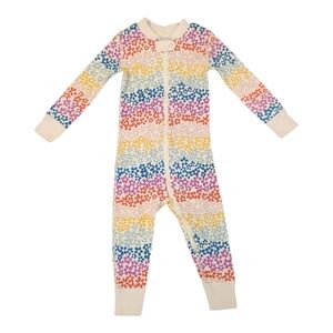 Hanna Andersson Baby Zip Sleeper In Organic Cotton 2T Rainbow Ecru Floral